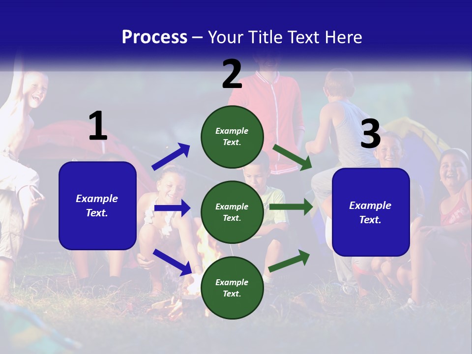 A Group Of Children Sitting Around A Campfire PowerPoint Template