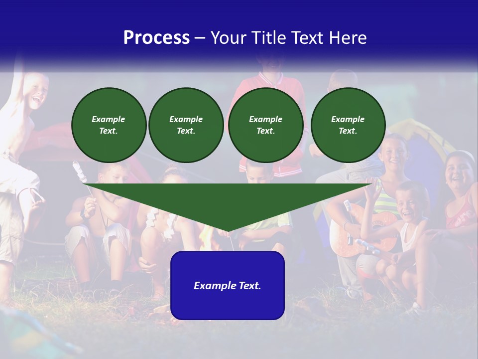 A Group Of Children Sitting Around A Campfire PowerPoint Template