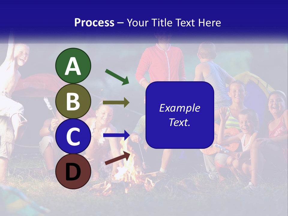 A Group Of Children Sitting Around A Campfire PowerPoint Template