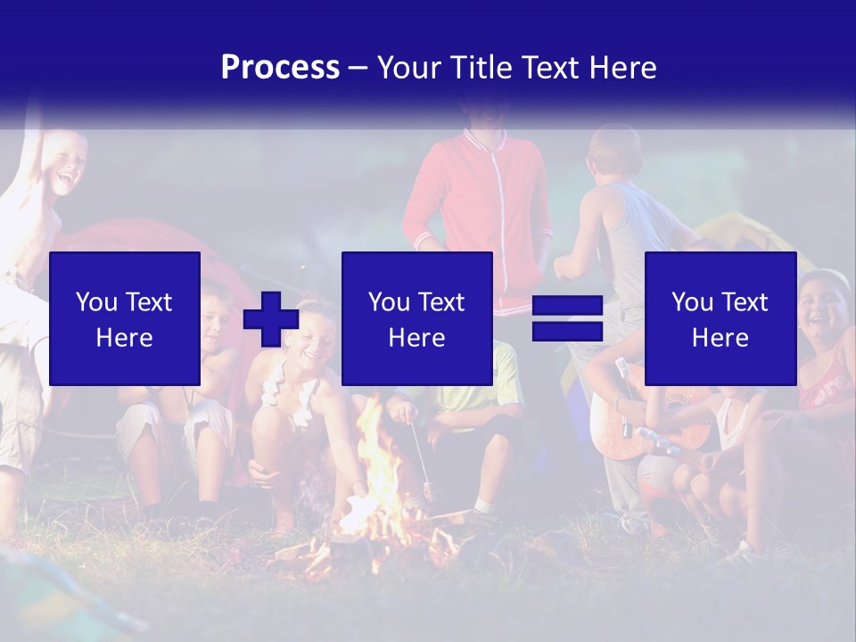 A Group Of Children Sitting Around A Campfire PowerPoint Template