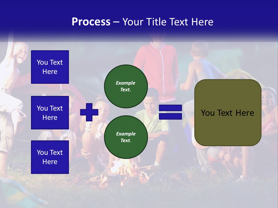 A Group Of Children Sitting Around A Campfire PowerPoint Template