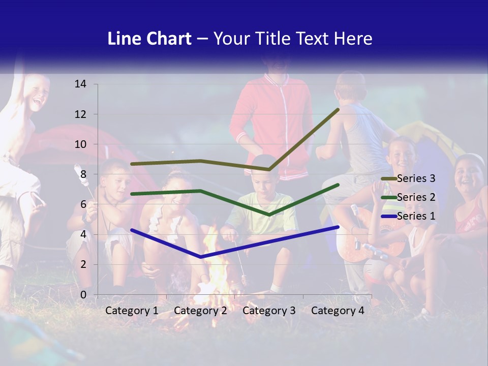 A Group Of Children Sitting Around A Campfire PowerPoint Template