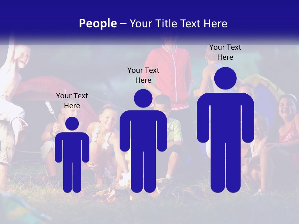 A Group Of Children Sitting Around A Campfire PowerPoint Template