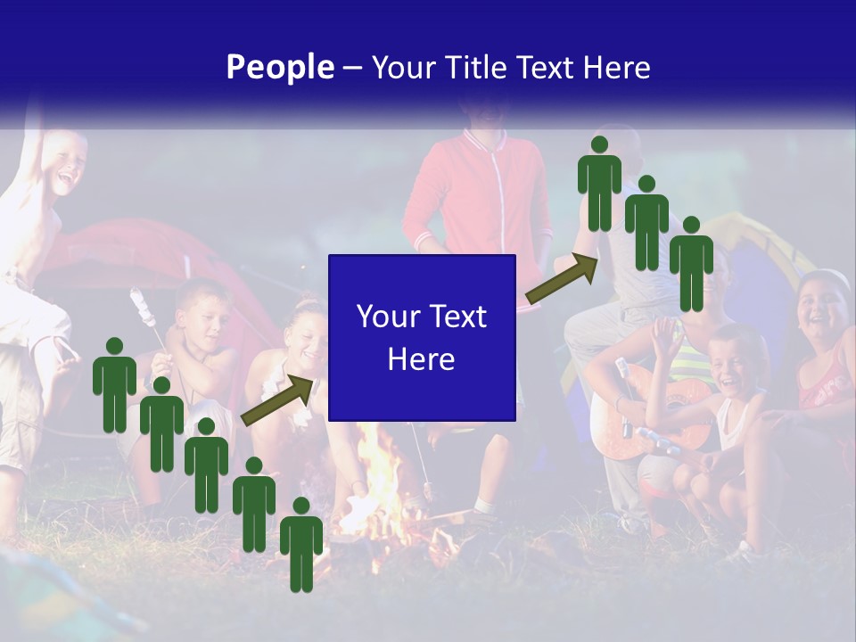 A Group Of Children Sitting Around A Campfire PowerPoint Template
