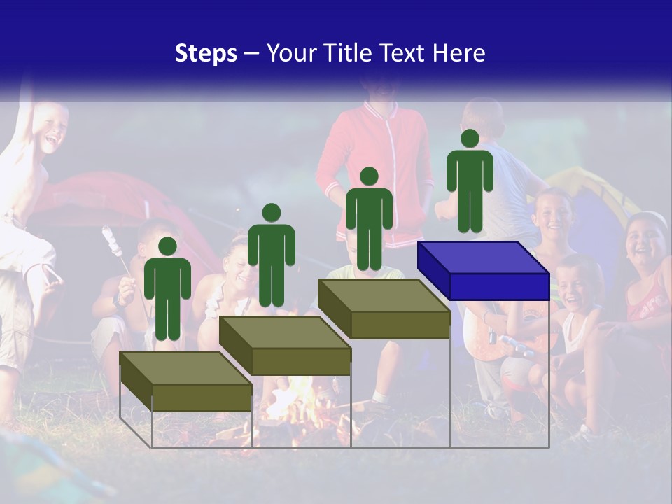 A Group Of Children Sitting Around A Campfire PowerPoint Template