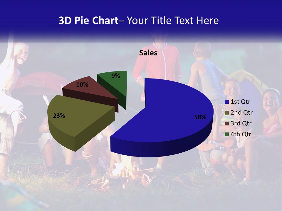 A Group Of Children Sitting Around A Campfire PowerPoint Template