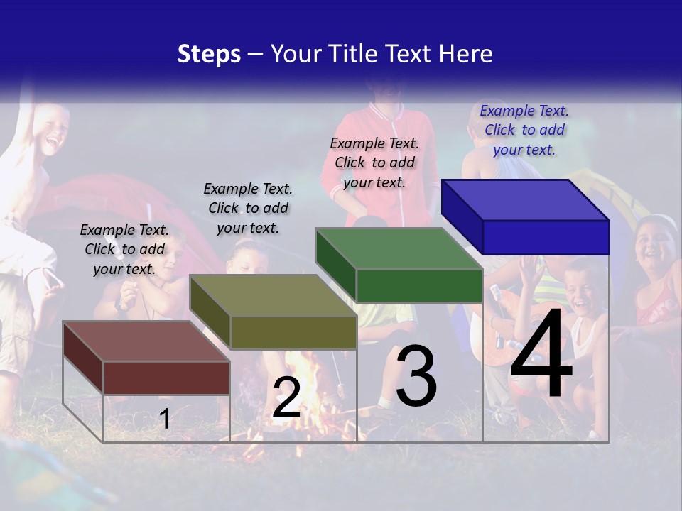 A Group Of Children Sitting Around A Campfire PowerPoint Template