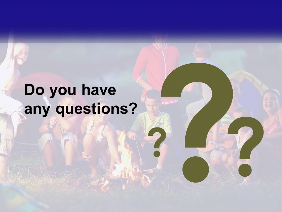 A Group Of Children Sitting Around A Campfire PowerPoint Template