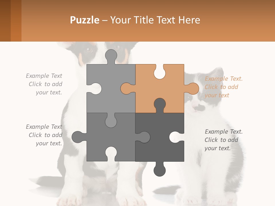 A Dog And A Cat Sitting Next To Each Other PowerPoint Template