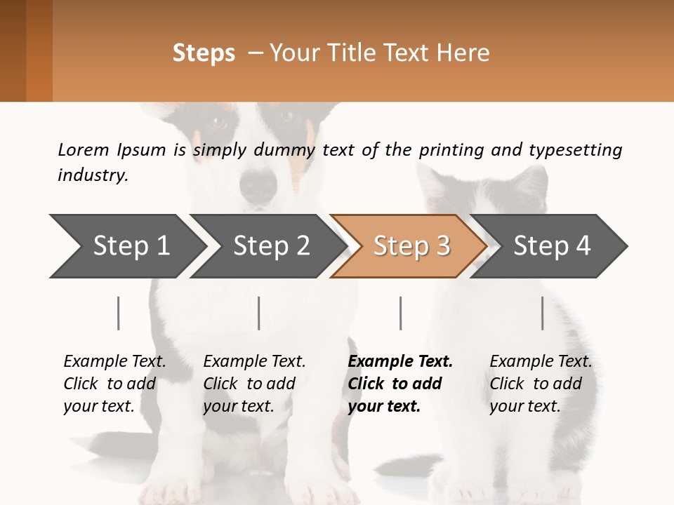 A Dog And A Cat Sitting Next To Each Other PowerPoint Template
