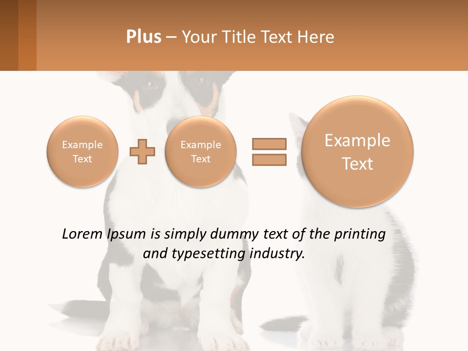 A Dog And A Cat Sitting Next To Each Other PowerPoint Template