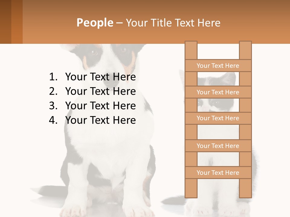 A Dog And A Cat Sitting Next To Each Other PowerPoint Template