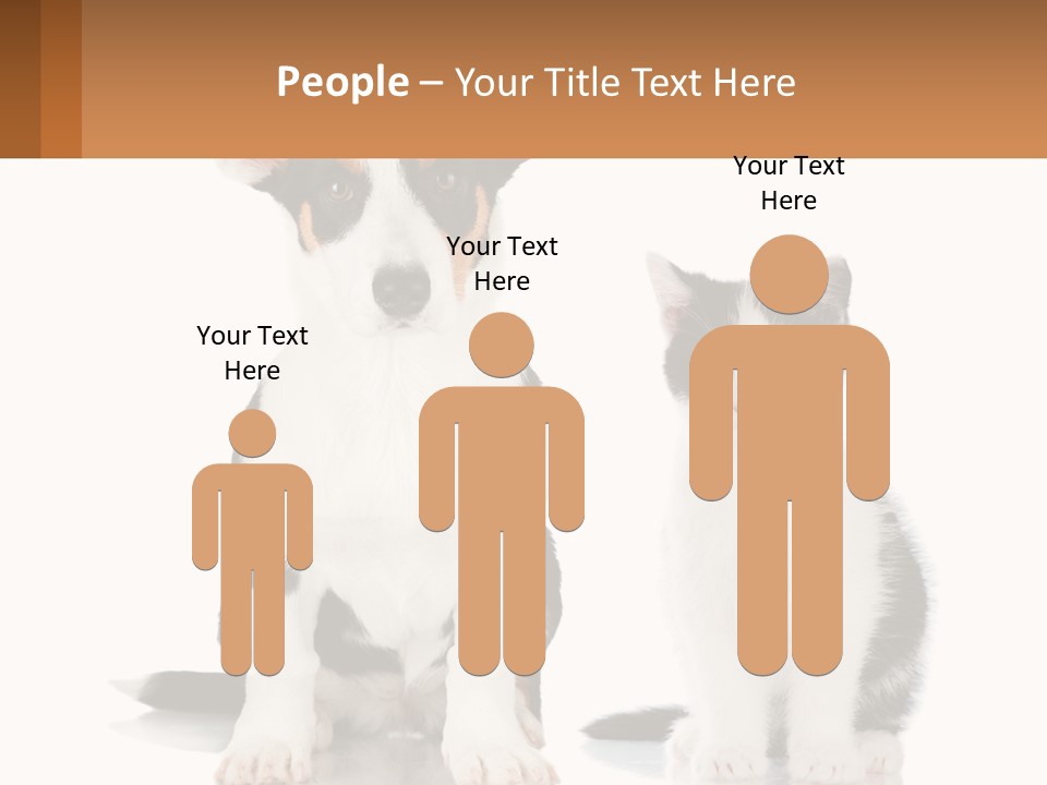 A Dog And A Cat Sitting Next To Each Other PowerPoint Template