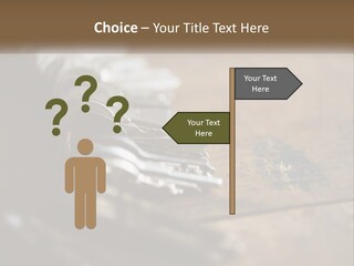A Bunch Of Keys Sitting On Top Of A Wooden Table PowerPoint Template