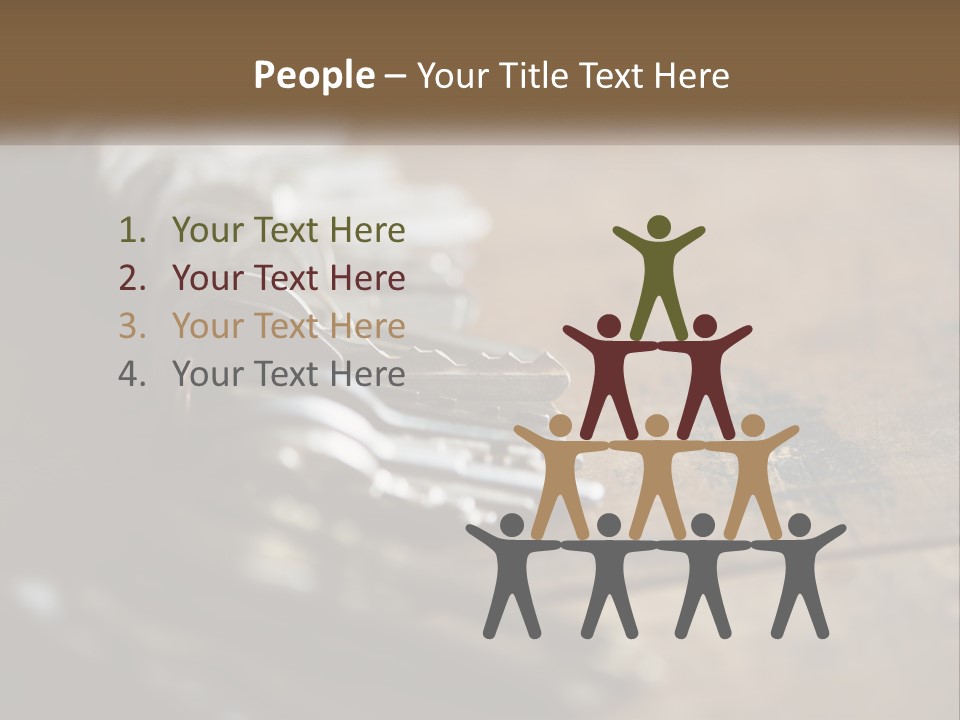 A Bunch Of Keys Sitting On Top Of A Wooden Table PowerPoint Template