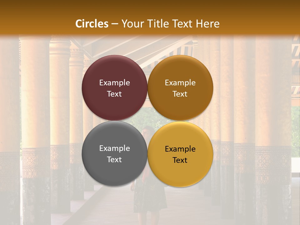 A Woman Walking Down A Walkway In A Building PowerPoint Template