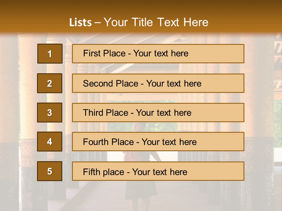A Woman Walking Down A Walkway In A Building PowerPoint Template