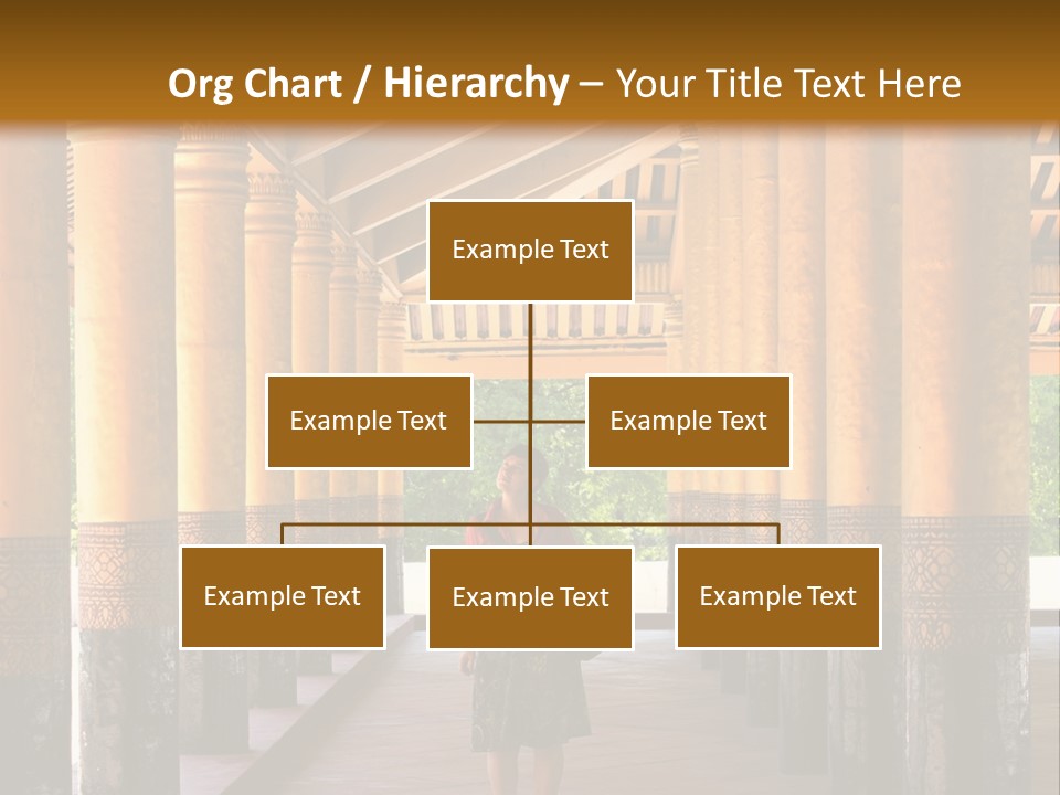 A Woman Walking Down A Walkway In A Building PowerPoint Template