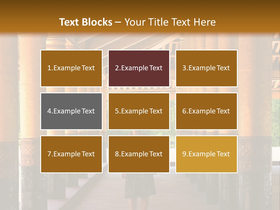 A Woman Walking Down A Walkway In A Building PowerPoint Template