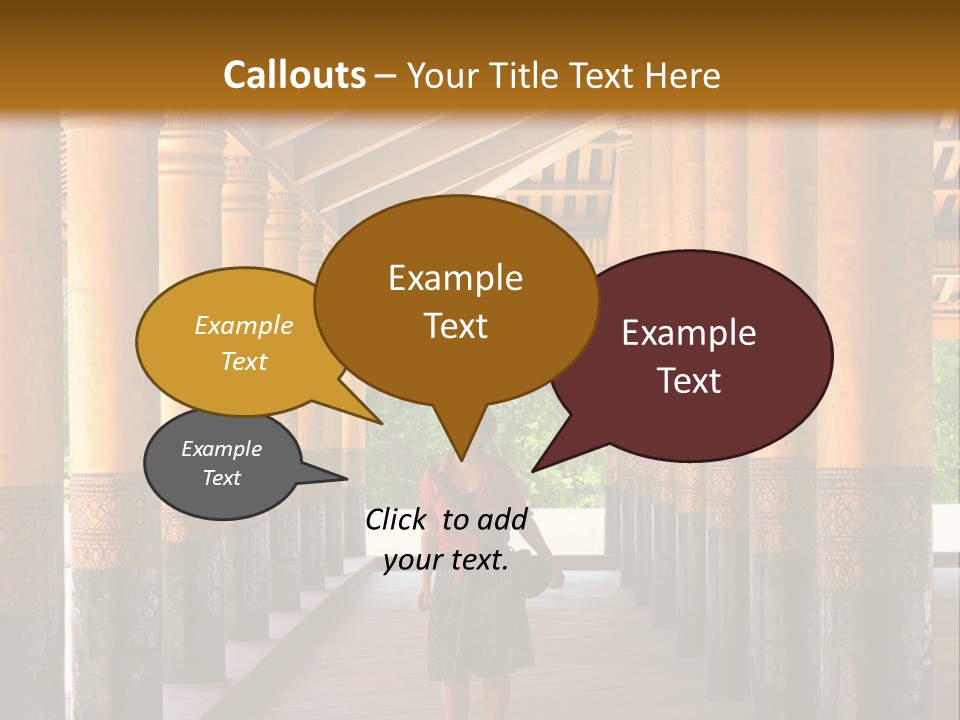 A Woman Walking Down A Walkway In A Building PowerPoint Template