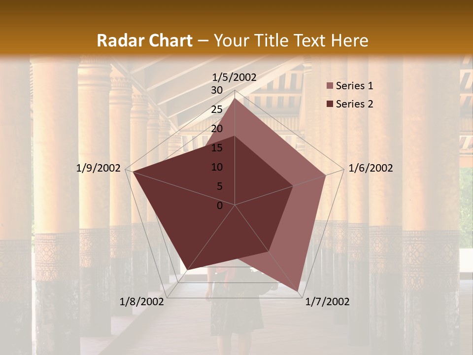 A Woman Walking Down A Walkway In A Building PowerPoint Template