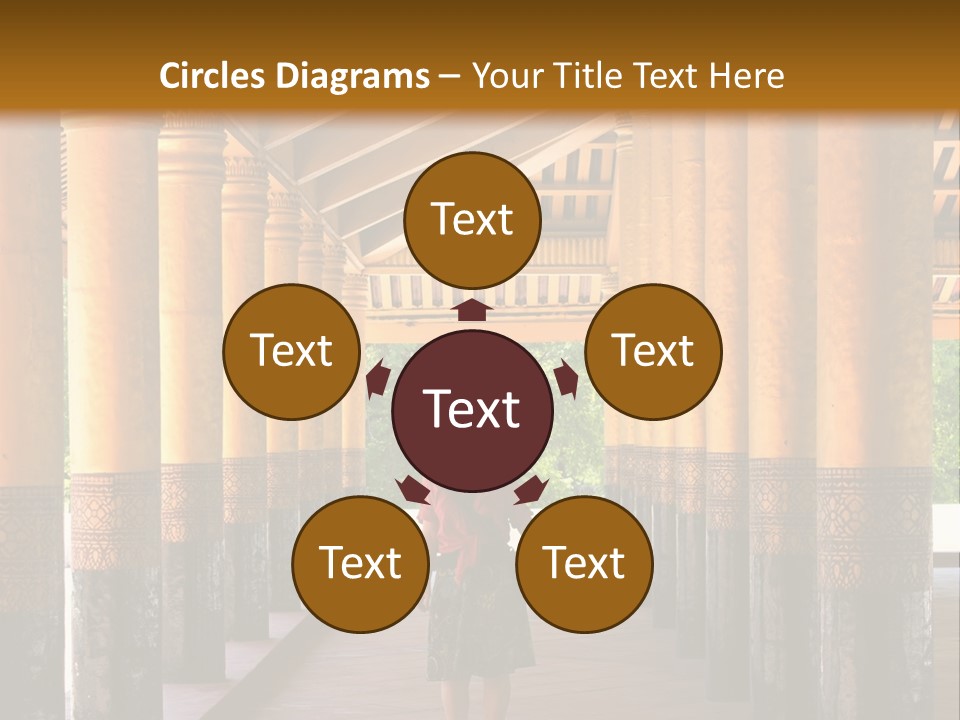 A Woman Walking Down A Walkway In A Building PowerPoint Template