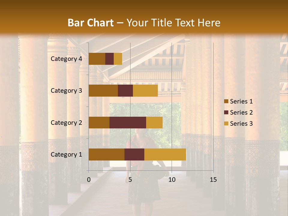 A Woman Walking Down A Walkway In A Building PowerPoint Template
