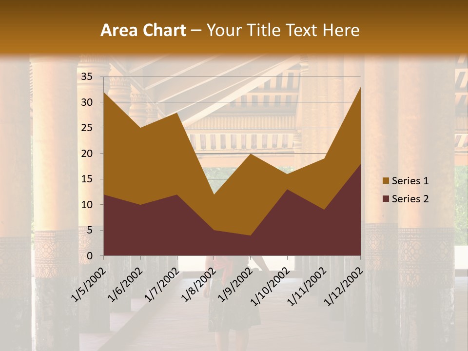 A Woman Walking Down A Walkway In A Building PowerPoint Template