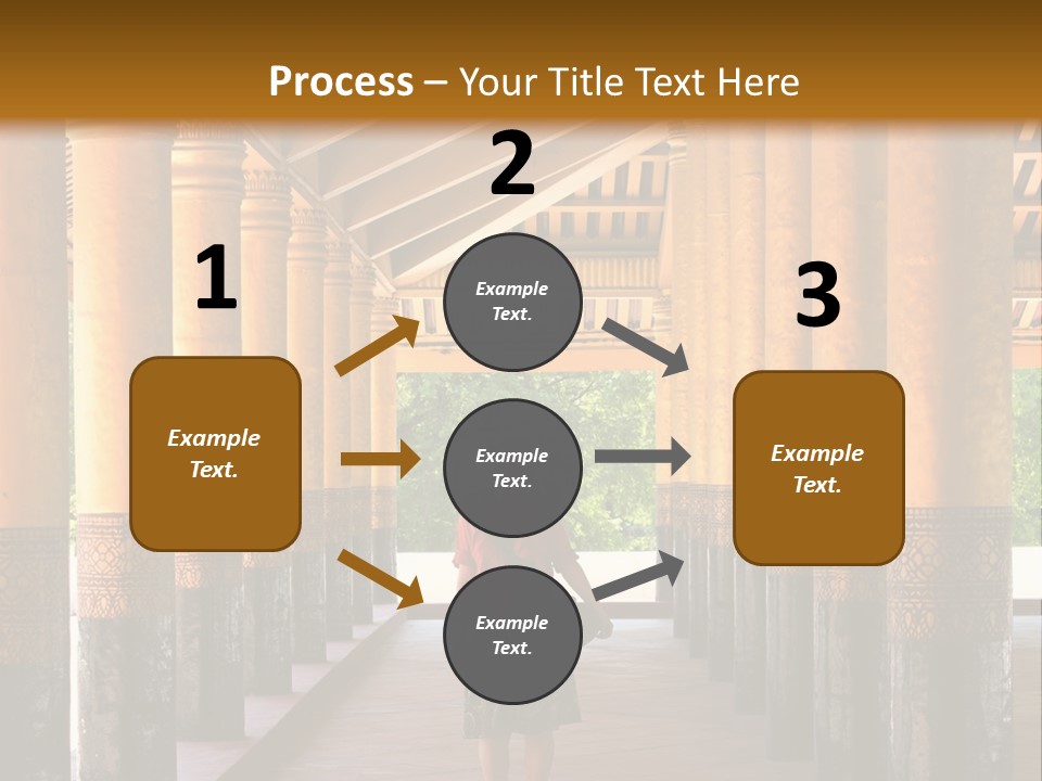 A Woman Walking Down A Walkway In A Building PowerPoint Template