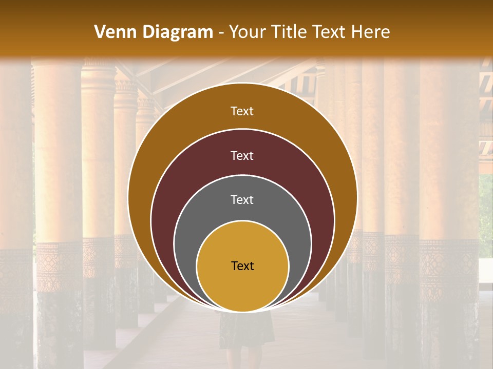 A Woman Walking Down A Walkway In A Building PowerPoint Template