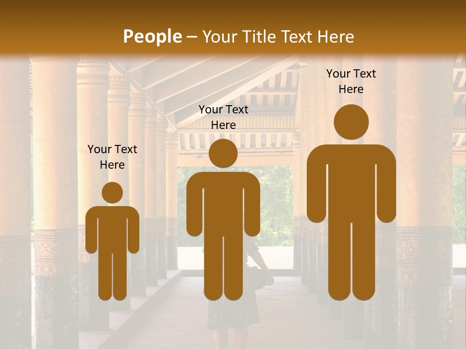 A Woman Walking Down A Walkway In A Building PowerPoint Template