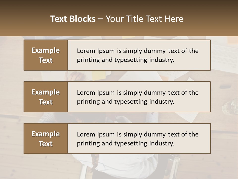 A Woman Sitting At A Desk With A Laptop And Papers PowerPoint Template
