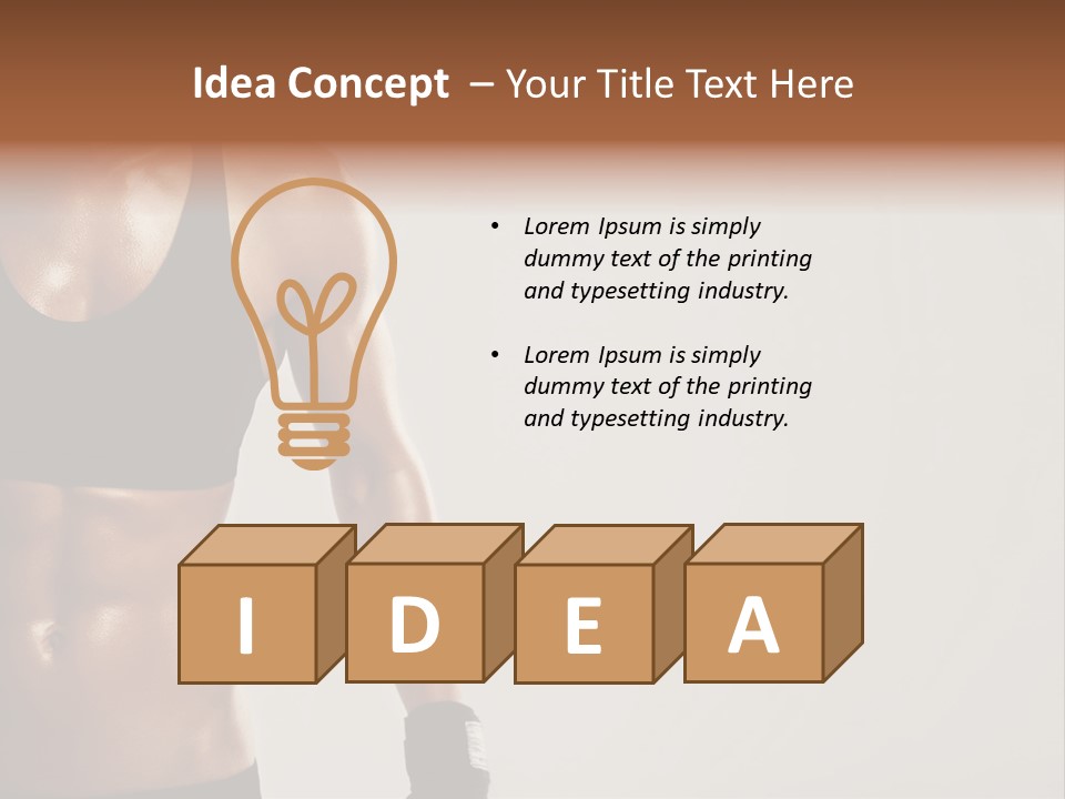 A Woman In A Sports Bra Top Is Holding Her Hands On Her Hip PowerPoint Template