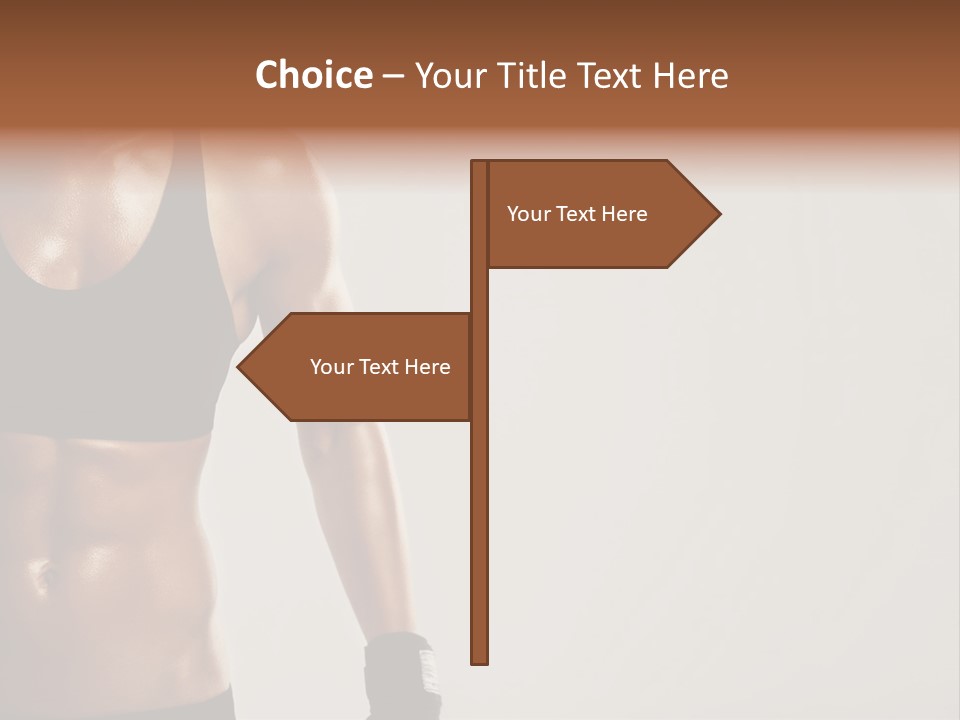 A Woman In A Sports Bra Top Is Holding Her Hands On Her Hip PowerPoint Template