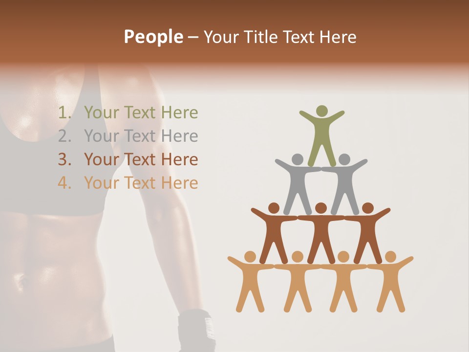 A Woman In A Sports Bra Top Is Holding Her Hands On Her Hip PowerPoint Template