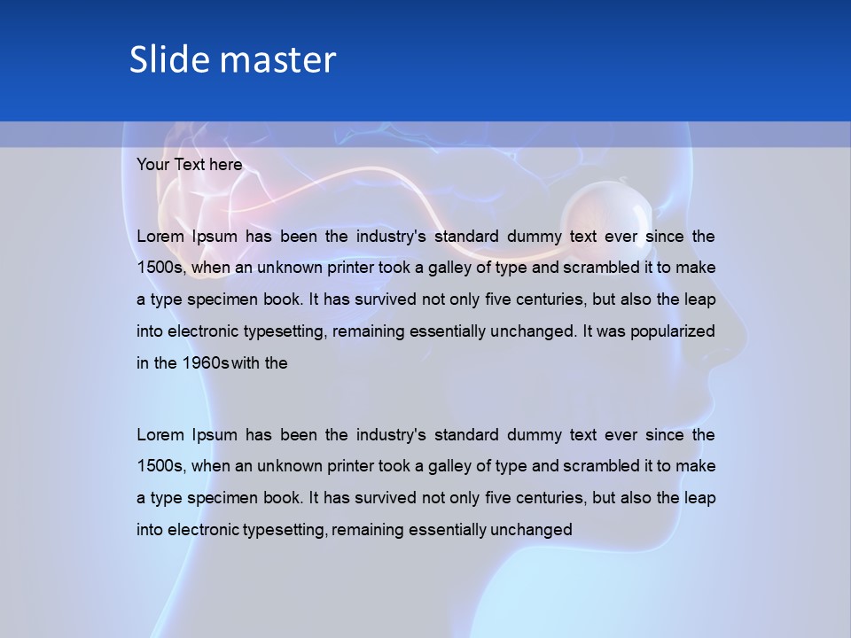 A Human Head With A Brain In The Middle Of It PowerPoint Template