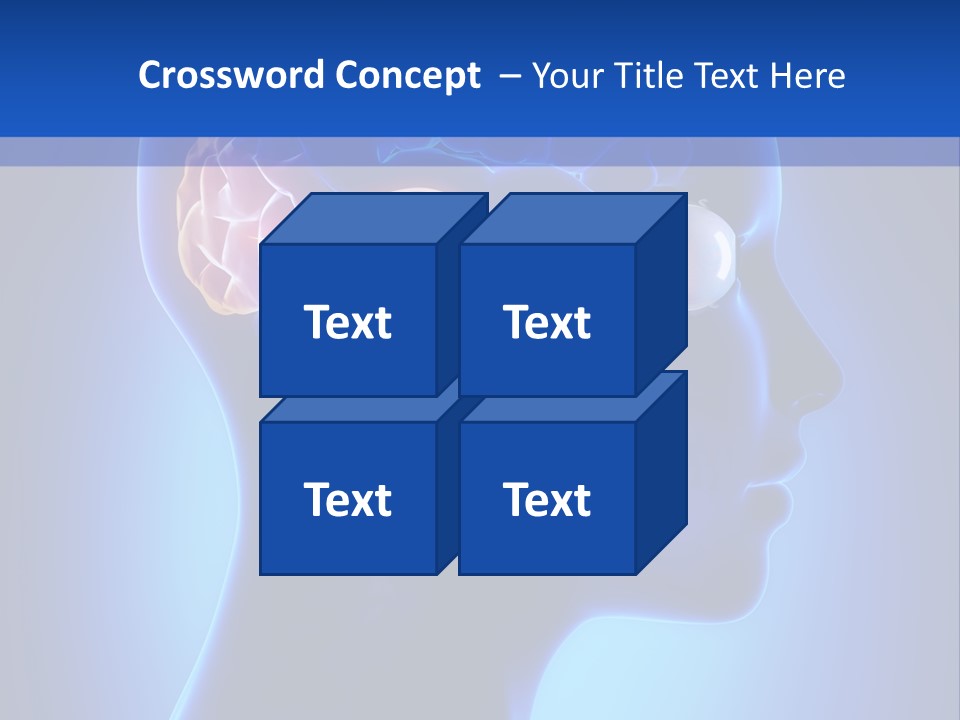 A Human Head With A Brain In The Middle Of It PowerPoint Template