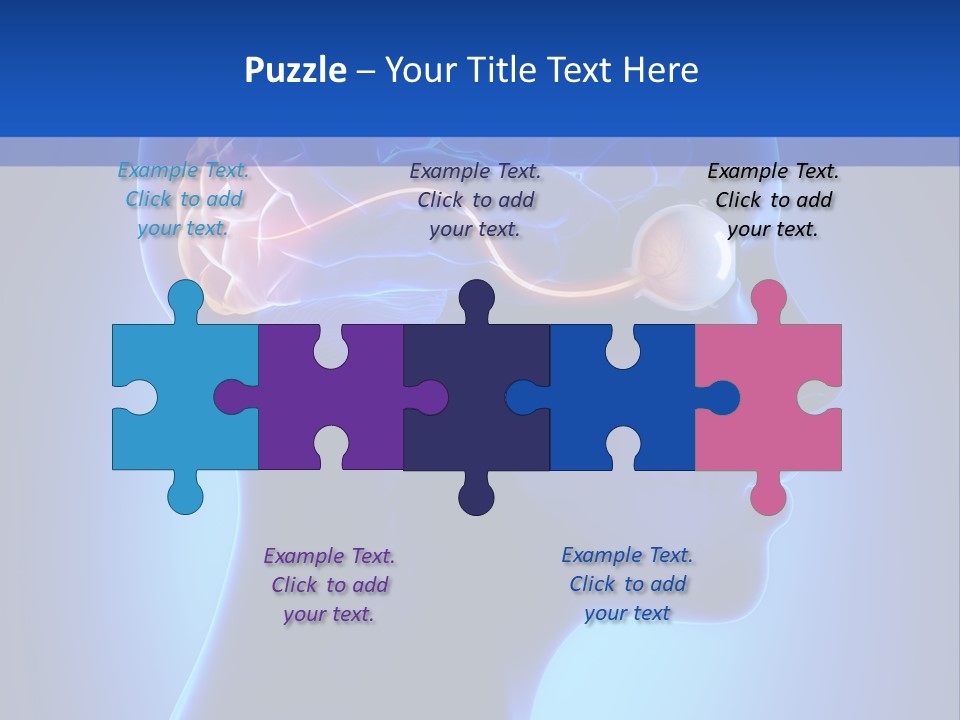 A Human Head With A Brain In The Middle Of It PowerPoint Template