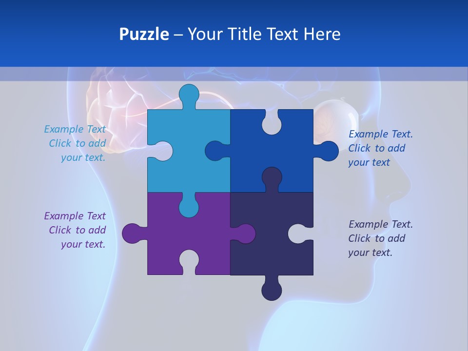 A Human Head With A Brain In The Middle Of It PowerPoint Template