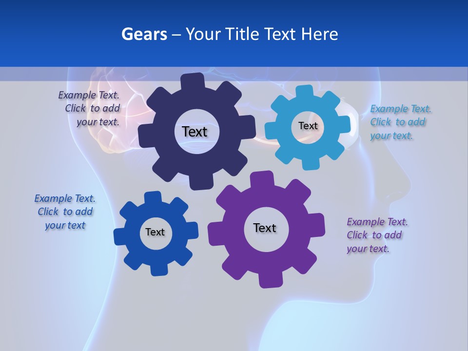 A Human Head With A Brain In The Middle Of It PowerPoint Template