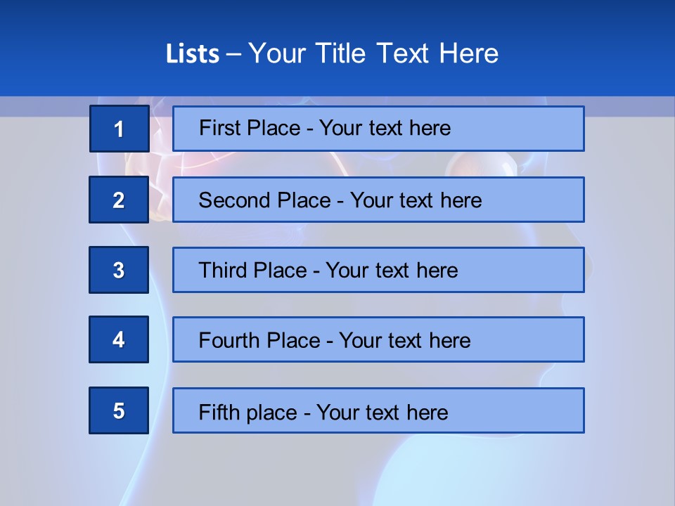 A Human Head With A Brain In The Middle Of It PowerPoint Template