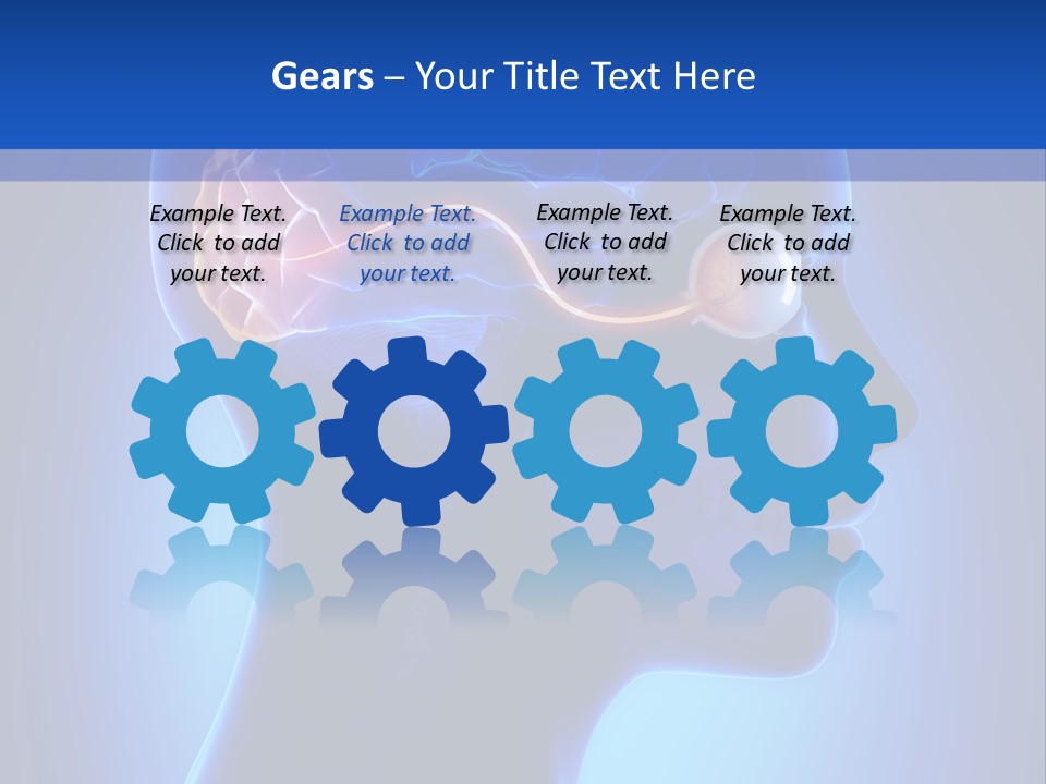 A Human Head With A Brain In The Middle Of It PowerPoint Template