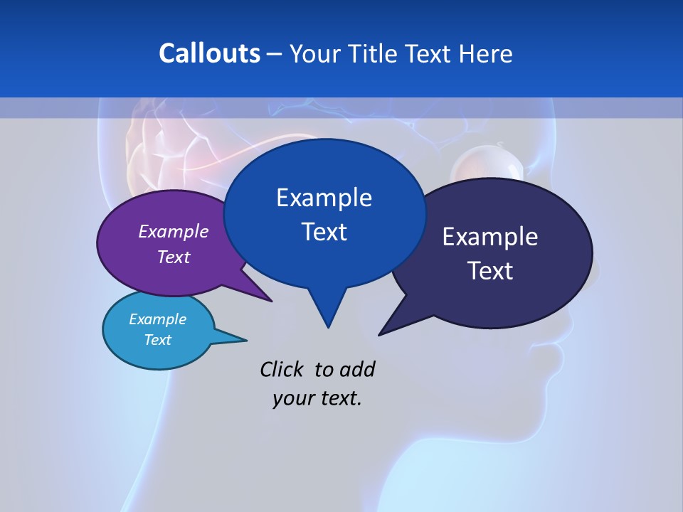 A Human Head With A Brain In The Middle Of It PowerPoint Template