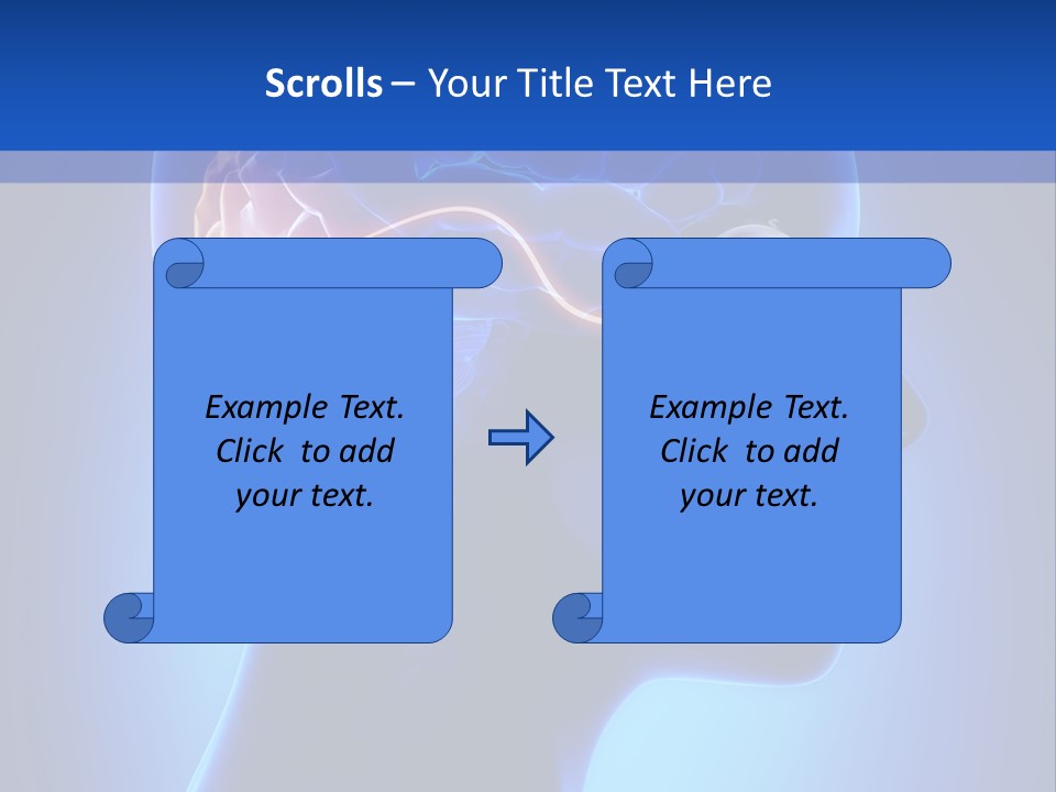 A Human Head With A Brain In The Middle Of It PowerPoint Template