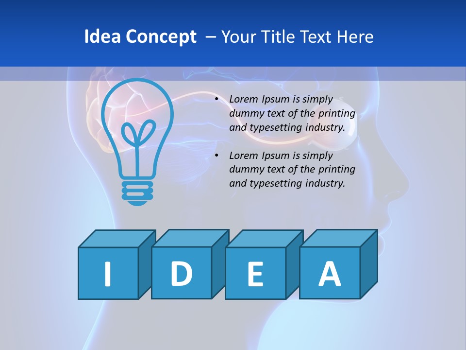 A Human Head With A Brain In The Middle Of It PowerPoint Template