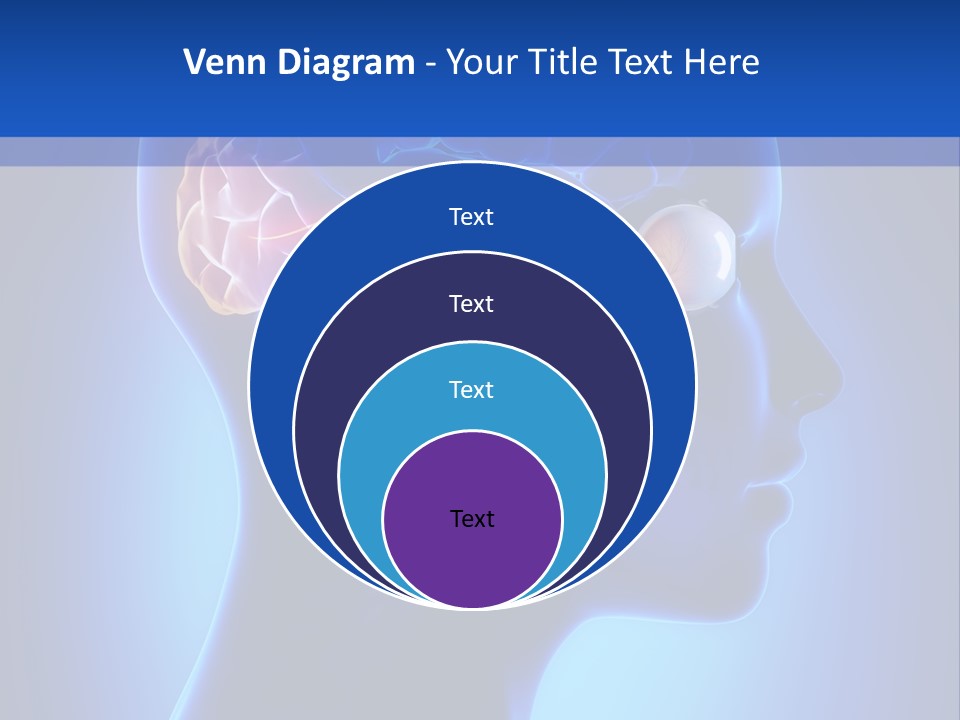 A Human Head With A Brain In The Middle Of It PowerPoint Template