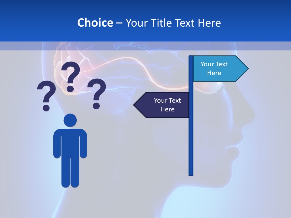 A Human Head With A Brain In The Middle Of It PowerPoint Template