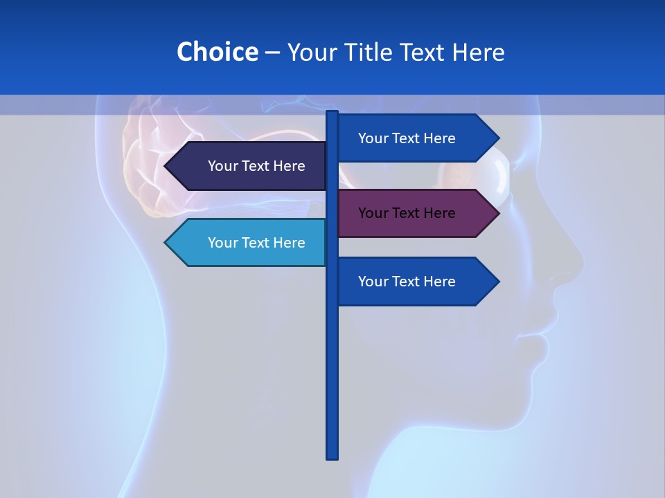 A Human Head With A Brain In The Middle Of It PowerPoint Template