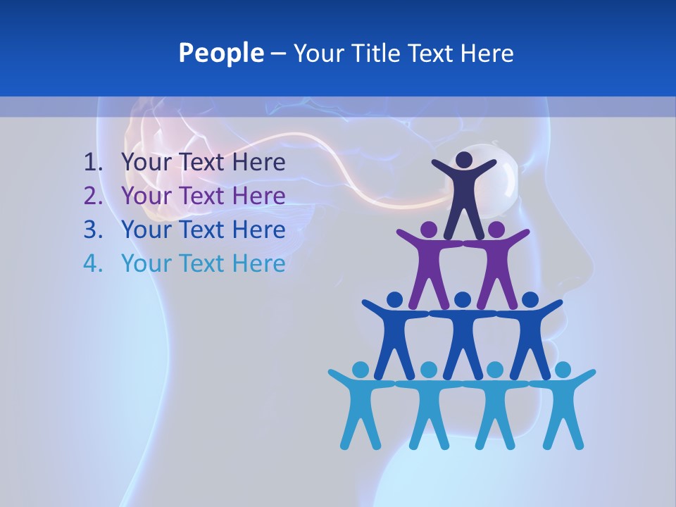 A Human Head With A Brain In The Middle Of It PowerPoint Template