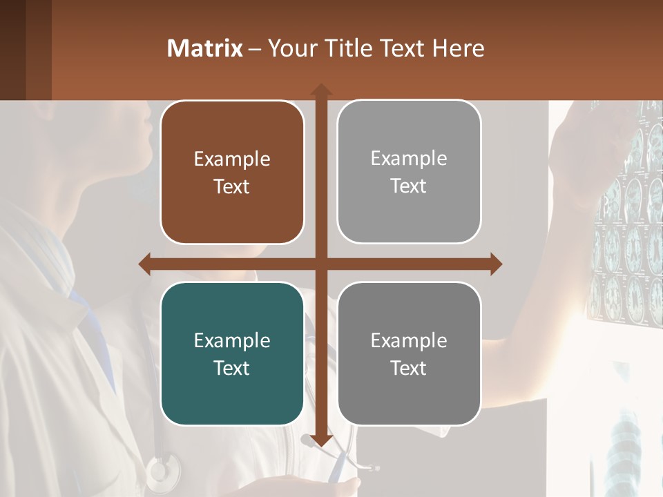 A Doctor And A Nurse Looking At A X - Ray PowerPoint Template